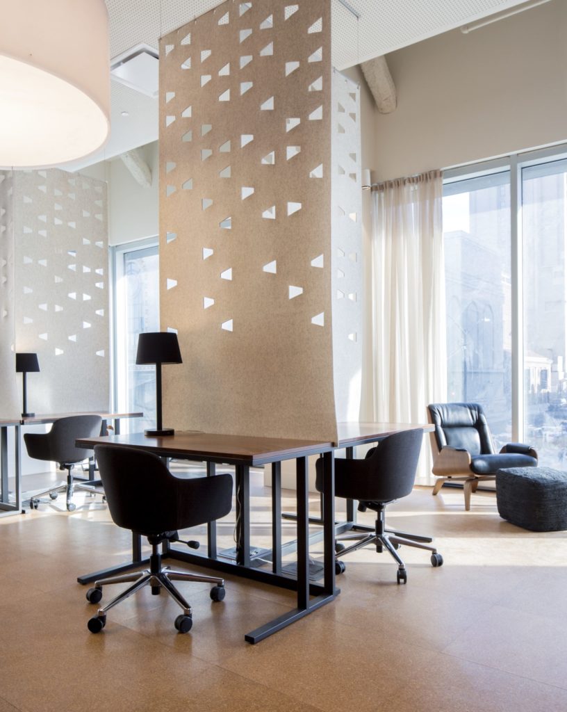 Writer's Studio partitioned desks